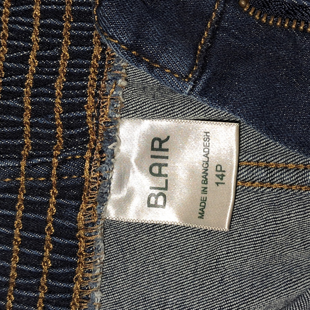 Blair Women's Elastic Waist Zip Up Blue Jeans 14P - Picture 4 of 7